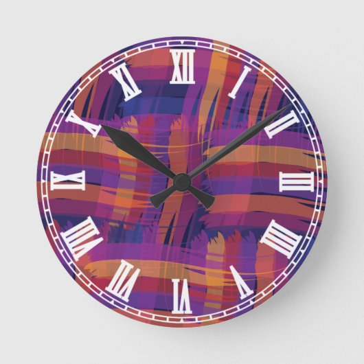 ストライプ ラウンド壁時計 (正面)