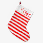 ストライプ ラージクリスマスストッキング (正面 (吊り時))