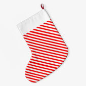 ストライプ ラージクリスマスストッキング (裏面 (吊り時))