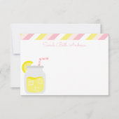 ストライプ&レモネパーソナライズされたードノートカード サンキューカード (正面)