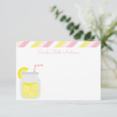 ストライプ&レモネパーソナライズされたードノートカード サンキューカード (スタンド正面)