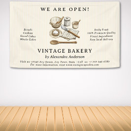 ストライプ ヴィンテージ キッチンツール ベーカリー 横断幕