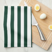 ストライプ-白く、深緑色薄くして下さい キッチンタオル (四つ折り)