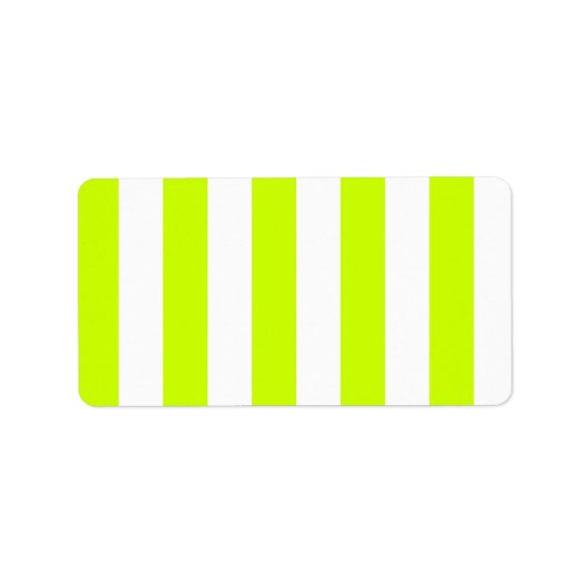 ストライプ – 白と蛍光黄 ラベル (正面)