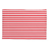 ストライプ 赤と白 シンプル 水平 キャンディーケーン 枕カバー (裏面)
