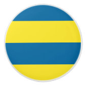 ストライプ |青と黄 |カスタマイズ可能 セラミックノブ (正面)