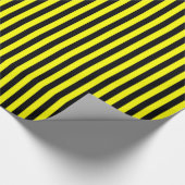 ストライプ – 黒と黄 ラッピングペーパー (角)