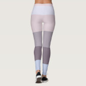 ストライプ、5色ブルーブラウングレーピンク、モノグラム レギンス (裏面)