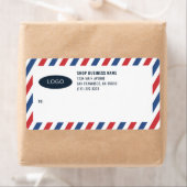 ストライプBusiness Logo郵送ラベル ラベル (インサイチュ)