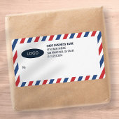ストライプBusiness Logo郵送ラベル ラベル