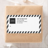 ストライプBusiness Logo郵送ラベル ラベル (インサイチュ)