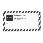 ストライプBusiness Logo郵送ラベル ラベル (正面)