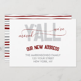 ストライプBuurgundy我々は動く発表を移動 招待状