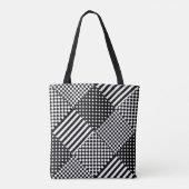 ストライプCheck Harlequin水玉模様混合デザイン トートバッグ (裏面)