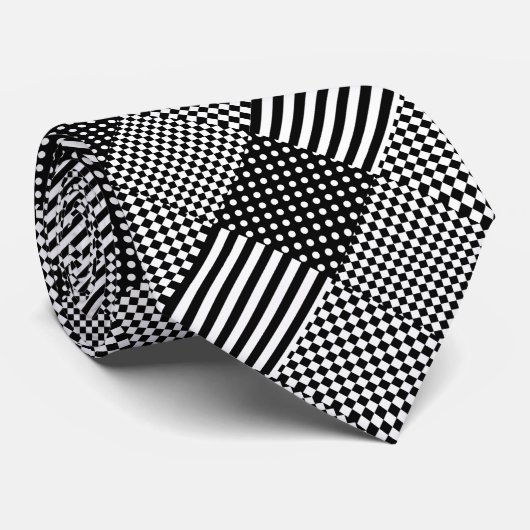 ストライプCheck Harlequin水玉模様混合デザイン ネクタイ (ロール)