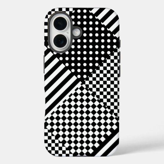 ストライプCheck Harlequin水玉模様混合デザイン Case-Mate iPhoneケース (裏面)