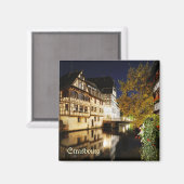 ストラスブールのプチフランス地域のパノラマ マグネット (正面/裏面)