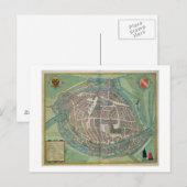 ストラスブールの地図(「Civitates Orbis Terrarum」より) ポストカード (正面/裏面)