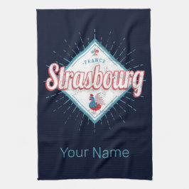 ストラスブールグランドエストフランスレトロルースターヴィンテージ キッチンタオル
