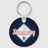 ストラスブールグランドエストフランスレトロルースターヴィンテージ キーホルダー (正面)