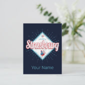 ストラスブールグランドエストフランスレトロルースターヴィンテージ シーズンポストカード (スタンド正面)