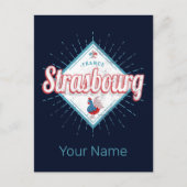 ストラスブールグランドエストフランスレトロルースターヴィンテージ シーズンポストカード (正面)