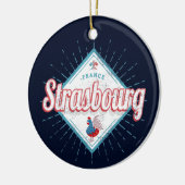 ストラスブールグランドエストフランスレトロルースターヴィンテージ セラミックオーナメント (左)