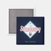 ストラスブールグランドエストフランスレトロルースターヴィンテージ マグネット (正面/裏面)