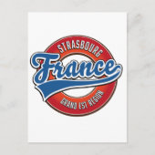 ストラスブールグランドエストリージョンフランスレトロロゴ ポストカード (正面)