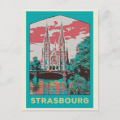 ストラスブールセントポールチャーチイラストレーションフランスポスト ポストカード (正面)