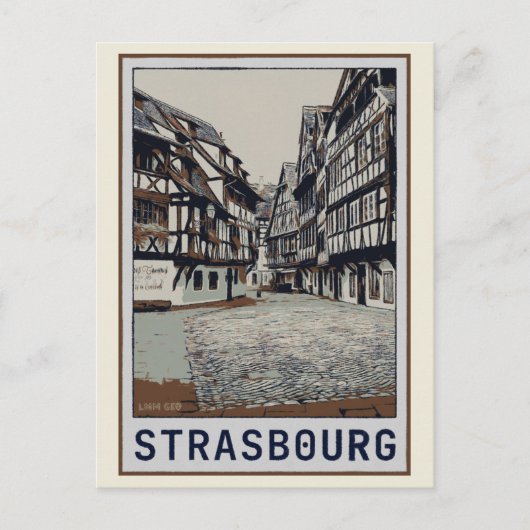 ストラスブールヒストリカルセンターイラストレーションフランス ポストカード (正面)