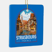 ストラスブールフランストラベルアートヴィンテージ セラミックオーナメント (右)