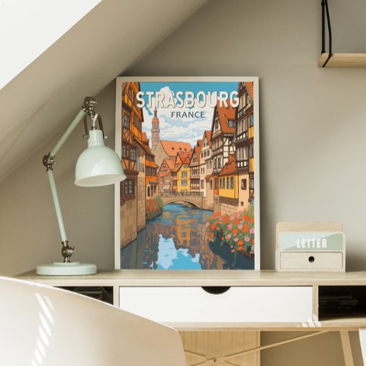ストラスブールフランストラベルアートヴィンテージ ポスター