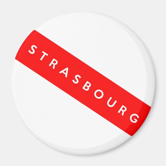 ストラスブール市フランス国旗の文字名 マグネット (正面)