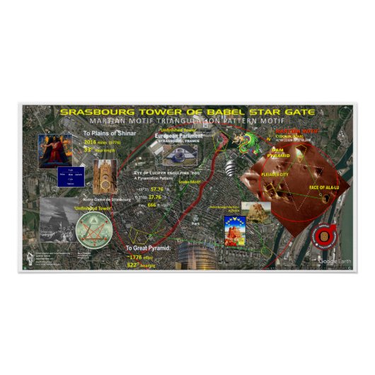 ストラスブール欧州議会のスターマップ ポスター (正面)