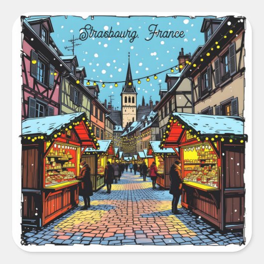 ストラスブール フランス クリスマス スクエアシール (正面)