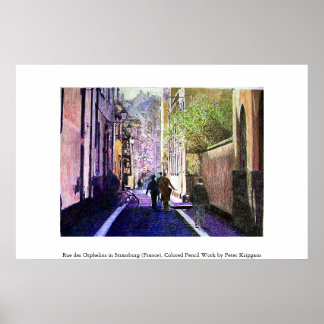 ストラスブールRue des Orphelins （フランス） ポスター