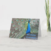 ストラッティングブルーピーコックおもしろい誕生日 カード (正面)
