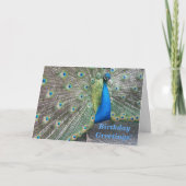 ストラッティングブルーピーコックおもしろい誕生日 カード (正面)