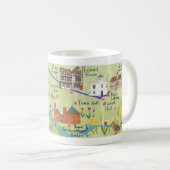 ストラットフォードアヴォンシェイクスピア図解入りの、写真付きのの地図 コーヒーマグカップ (正面右)