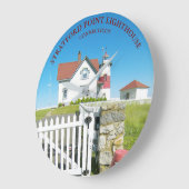 ストラットフォードポイントライトハウスコネチカット丸時計 ラージ壁時計 (傾斜)