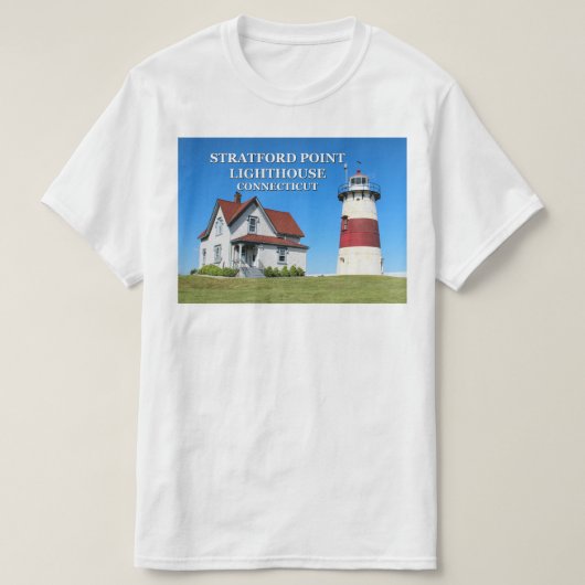 ストラットフォードポイントライトハウス、コネチカットTシャツ Tシャツ (デザイン正面)