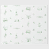 ストラットントイルギフトラップ – 緑 ラッピングペーパー (フラット)