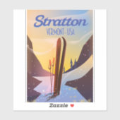 ストラットンバーモントのスキー旅行ポスター シール (シート)