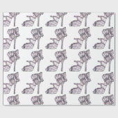 ストラップが付いたハイヒールの包装紙 ラッピングペーパー (フラット)