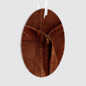 ストラップ付きブラウンスエードおよびバックル オーナメント (正面)