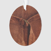 ストラップ付きブラウンスエードおよびバックル オーナメント (正面)