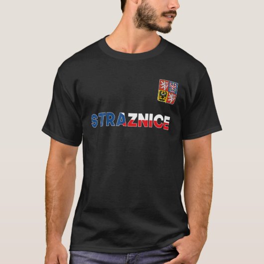 ストラツニースチェコハート国旗Aのライオンコート Tシャツ (正面)