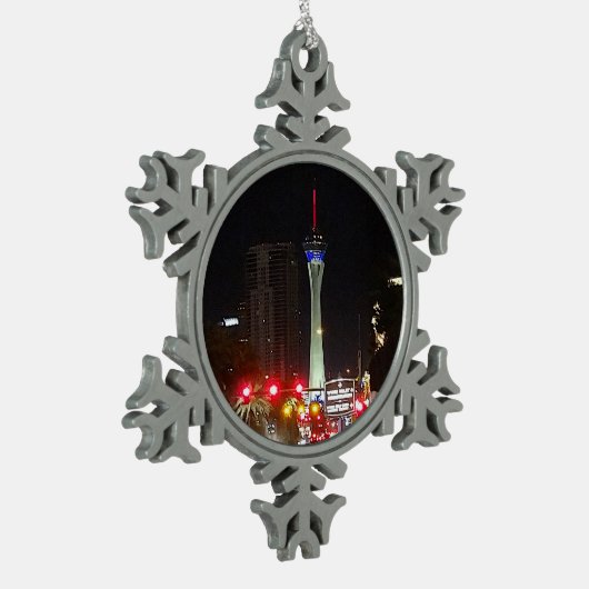 ストラトスフィアタワーラスベガス#3スノーフレークオーナメント スノーフレークピューターオーナメント (左)
