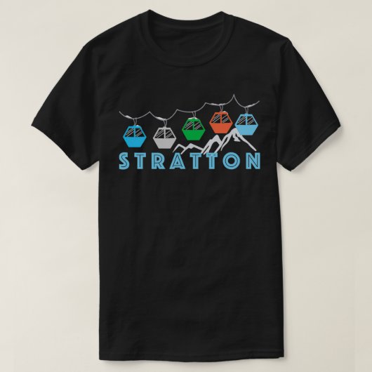 ストラトンスキーマウンテンゴンドラストラトンバーモント Tシャツ (デザイン正面)